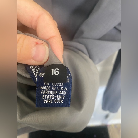 Burberry’s Gray Virgin Wool Blazer Coat Size 16 Vintage Oversized *damaged* - Picture 8 of 14